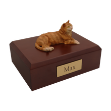 Orange Tabby, Lying Down Figurine Pet Cremation Urn