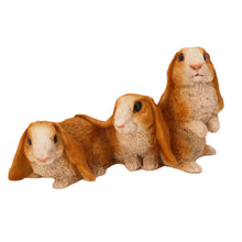 Three Brown Rabbits, Side By Side Figurine Pet Cremation Urn