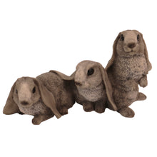 Three Gray Rabbits, Side By Side Figurine Pet Cremation Urn