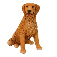 Golden Retriever, with White Paw Sitting Figurine Pet Cremation Urn
