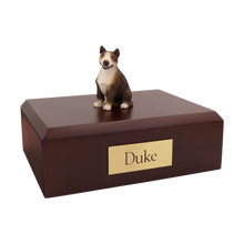 Brindle Bull Terrier, Sitting Figurine Pet Cremation Urn