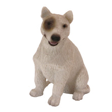 Male White Bull Terrier, Sitting Figurine Pet Cremation Urn