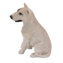 Male White Bull Terrier, Sitting Figurine Pet Cremation Urn