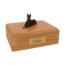 Black and Brown Doberman, Resting Figurine Pet Cremation Urn