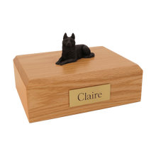 Black German Shepherd, Lying Down Figurine Pet Cremation Urn