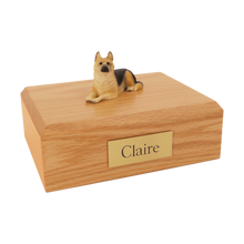 Black and Tan German Shepherd, Resting Figurine Pet Cremation Urn