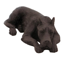 Black Great Dane, Ears Up Resting Figurine Pet Cremation Urn