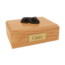 Black Great Dane, Ears Up Resting Figurine Pet Cremation Urn