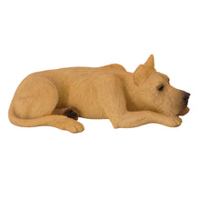 Fawn Great Dane with Ears Up, Lying Down Figurine Pet Cremation Urn