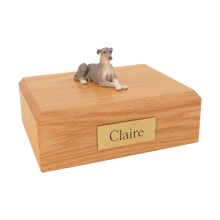 Gray Greyhound, Lying Down Figurine Pet Cremation Urn