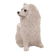 Cream Samoyed, Sitting Figurine Pet Cremation Urn
