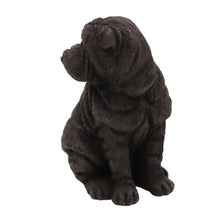 Black Shar Pei, Looking Back Figurine Pet Cremation Urn