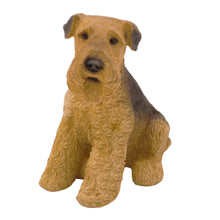 Black & White Tan Airedale Terrier, Sitting Figurine Pet Cremation Urn