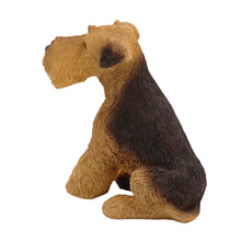 Black & White Tan Airedale Terrier, Sitting Figurine Pet Cremation Urn