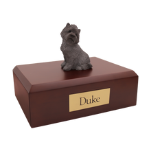 Gray Cairn Terrier, Sitting Figurine Pet Cremation Urn