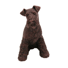 Bronze Airedale Terrier, Sitting Figurine Pet Cremation Urn