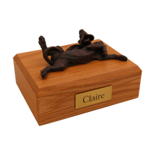 Bronze bloodhound, Playful Lying Down Figurine Pet Cremation Urn
