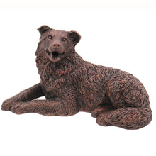 Bronze Border Collie, Lying Down Figurine Pet Cremation Urn