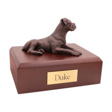 Bronze Boxer, Ears Down Figurine Pet Cremation Urn