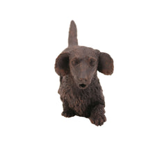 Bronze Dachshund, Long Hair Walking Figurine Pet Cremation Urn