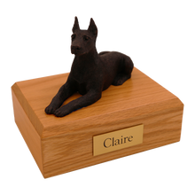 Bronze Doberman, Ears Up Figurine Pet Cremation Urn