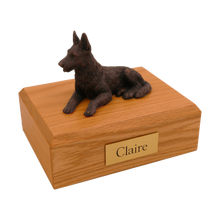 Bronze German Shepherd, Lying Down Figurine Pet Cremation Urn