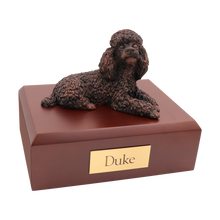 Bronze Poodle, Lying Down Figurine Pet Cremation Urn