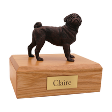 Bronze Pug, Standing Figurine Pet Cremation Urn
