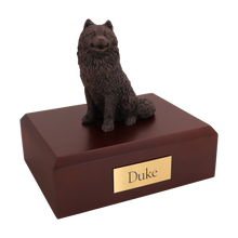 Bronze Samoyed, Sitting Figurine Pet Cremation Urn