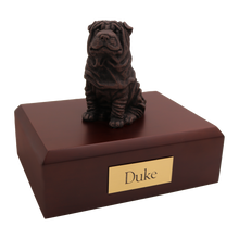 Bronze Shar Pei, Sitting Figurine Pet Cremation Urn