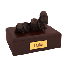 Bronze Three Rabbits, Side By Side Figurine Pet Cremation Urn