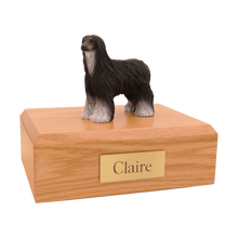 Black and White Afghan Hound, Standing Figurine Pet Cremation Urn