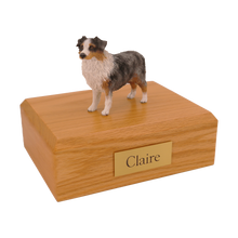 Blue Docked Australian Shepherd, Standing Figurine Pet Cremation Urn