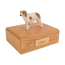 White and Brown Borzoi, Standing Figurine Pet Cremation Urn