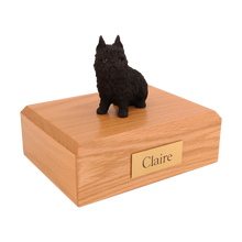 Black Brussels Griffon, Sitting Figurine Pet Cremation Urn