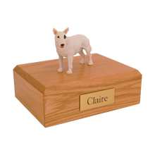 White Bull Terrier Standing Figurine Pet Cremation Urn