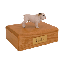 White Bulldog, Standing Figurine Pet Cremation Urn
