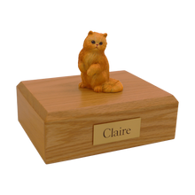 Red Persian Cat, Sitting Figurine Pet Cremation Urn