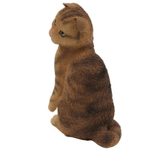 Brown and Tabby Scottish Fold, Sitting Figurine Pet Cremation Urn