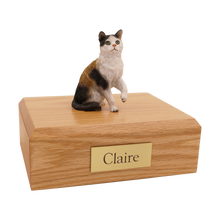 Calico Shorthair Cat, Sitting Figurine Pet Cremation Urn