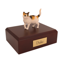 Tri-Color Cat, Standing Figurine Pet Cremation Urn