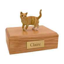 Tabby and Red shorthair Cat, Standing Figurine Pet Cremation Urn