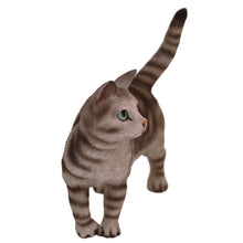 Tabby and Silver Shorthair Cat, Standing Figurine Pet Cremation Urn