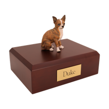 Brindle Chihuahua, Sitting Figurine Pet Cremation Urn