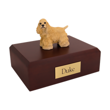Blond Cocker Spaniel, Standing Figurine Pet Cremation Urn