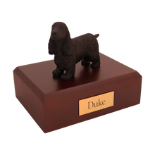 Black English Cocker Spaniel, Standing Figurine Pet Cremation Urn