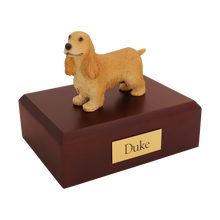Blond English Cocker Spaniel, Standing Figurine Pet Cremation Urn