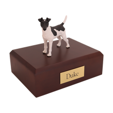 Black and White Fox Terrier, Standing Figurine Pet Cremation Urn