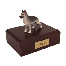 Black and Silver German Shepherd, Standing Figurine Pet Cremation Urn