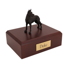 Black Great Dane, Ears Up Standing Figurine Pet Cremation Urn